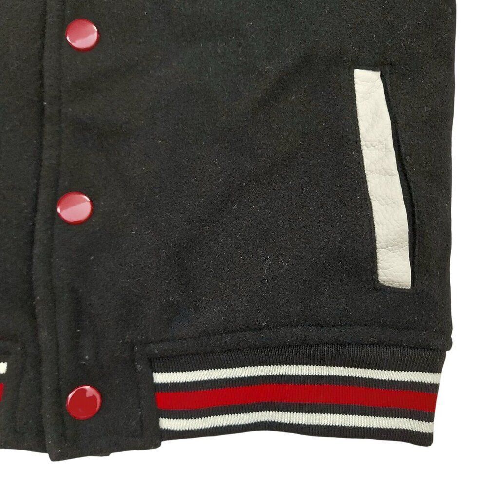 Disney Junior Mickey Mouse Varsity Bomber Jacket Toddler 4T Black Snaps Quilted - Picture 5 of 12